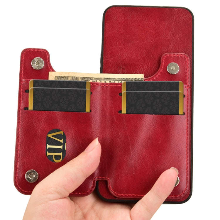For Motorola G85 5G / S50 Neo 5G Cow Pattern Sewing Card Bag Phone Case(Red)