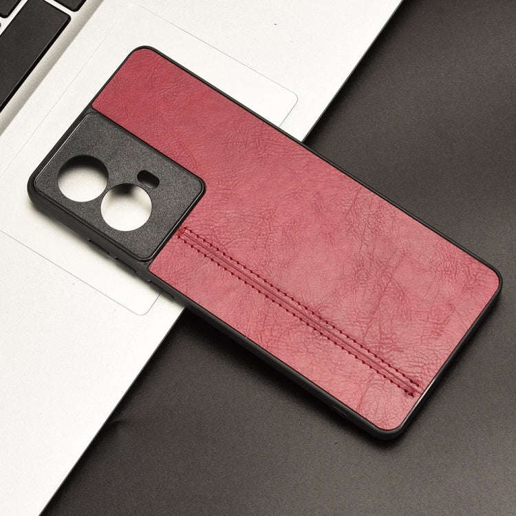 For Motorola Edge 50 Fusion Cow Pattern Sewing Card Bag Phone Case(Red)