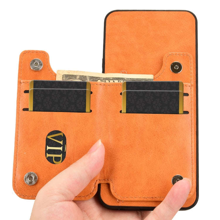 For Motorola Edge 50 Fusion Cow Pattern Sewing Card Bag Phone Case(Orange)