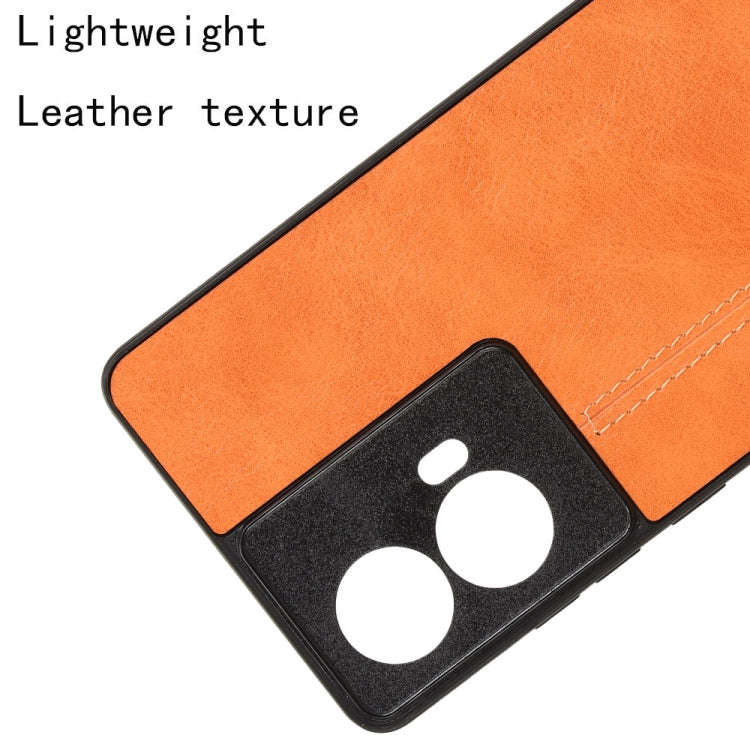 For Motorola Edge 50 Fusion Cow Pattern Sewing Card Bag Phone Case(Orange)