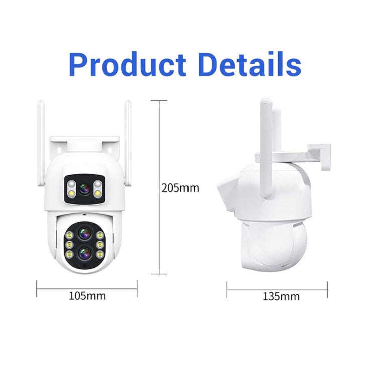 ESCAM QF500 5+5MP Motion Detection WiFi Intelligent 10X Optical Zoom Camera(UK Plug)