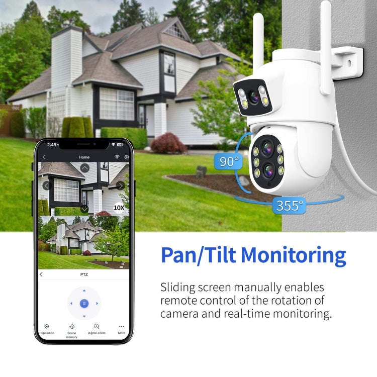 ESCAM QF500 5+5MP Motion Detection WiFi Intelligent 10X Optical Zoom Camera(UK Plug)
