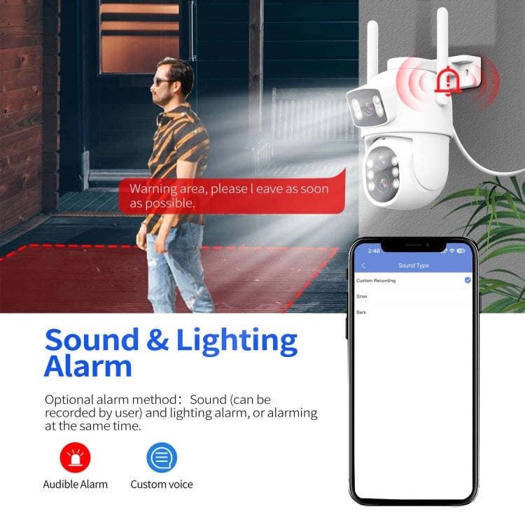 ESCAM QF500 5+5MP Motion Detection WiFi Intelligent 10X Optical Zoom Camera(UK Plug)