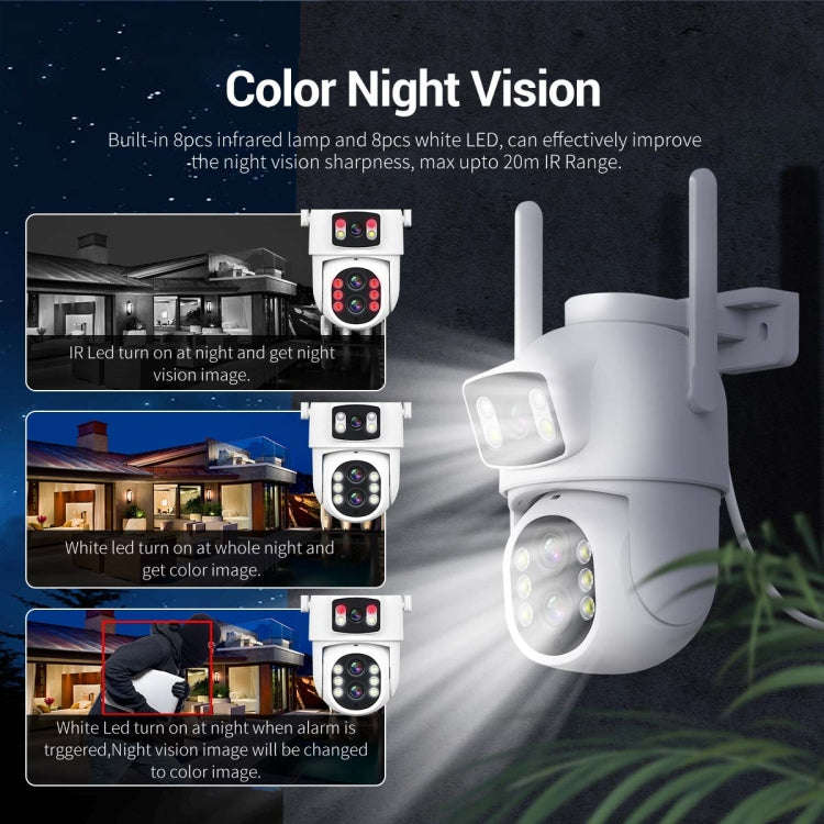 ESCAM QF500 5+5MP Motion Detection WiFi Intelligent 10X Optical Zoom Camera(UK Plug)