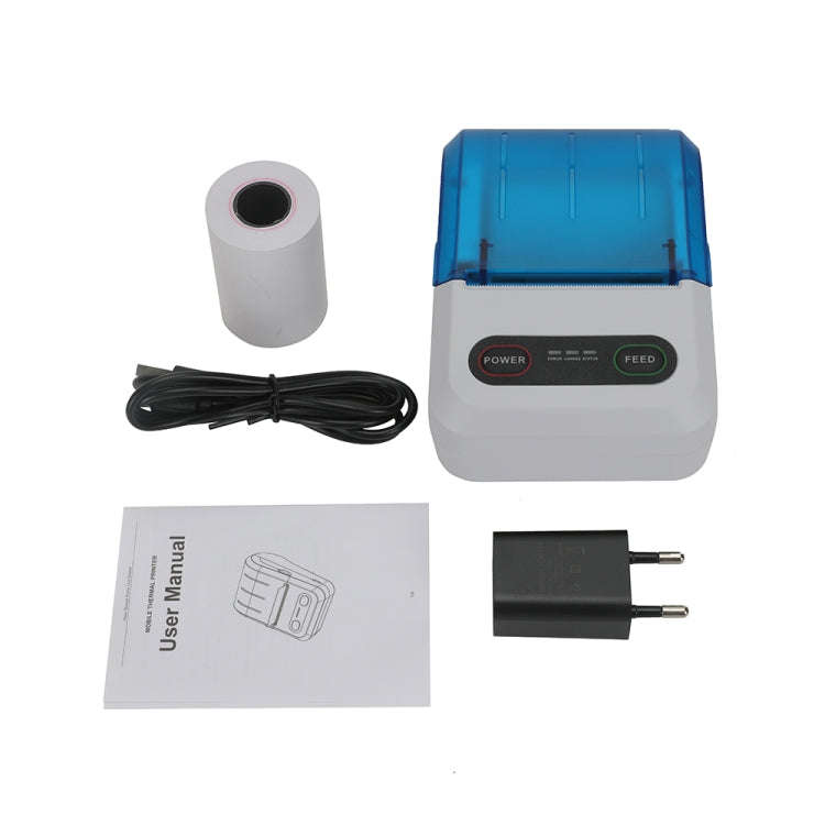 BT-583 58mm USB-C/Type-C + Bluetooth Portable Thermal Printer, Specification:US Plug(Blue White)