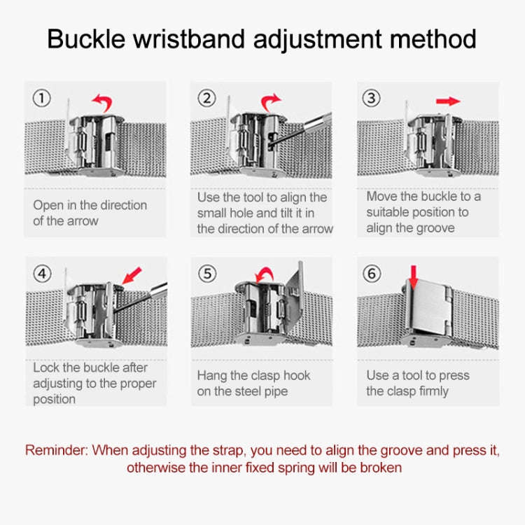 For Xiaomi Mi Band 4 / 3 Milanese Metal Watch Band, Color:Silver