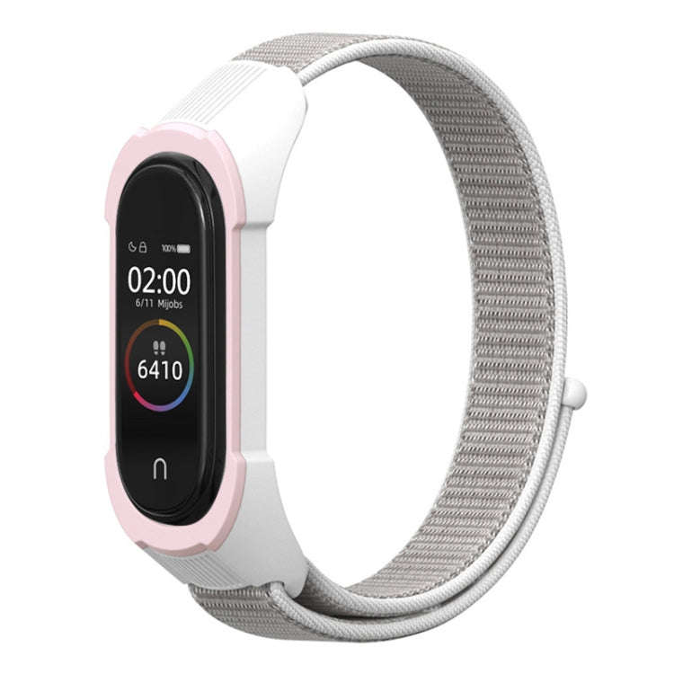 For Xiaomi Mi Band 5 / 4 / 3 Nylon Watch Band(Seashell+White Pink)