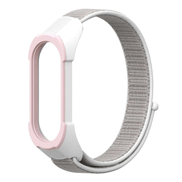 For Xiaomi Mi Band 5 / 4 / 3 Nylon Watch Band(Seashell+White Pink)