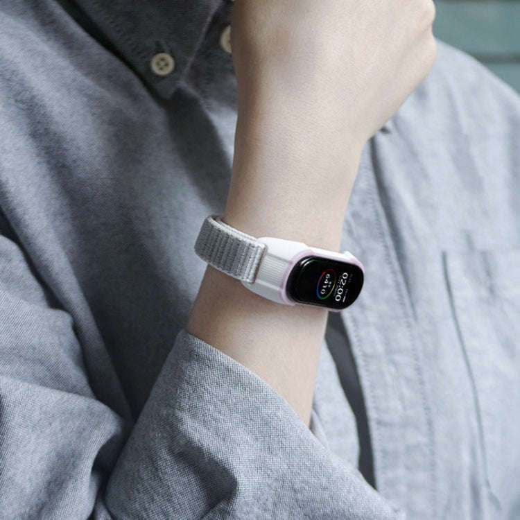 For Xiaomi Mi Band 5 / 4 / 3 Nylon Watch Band(Seashell+White Pink)