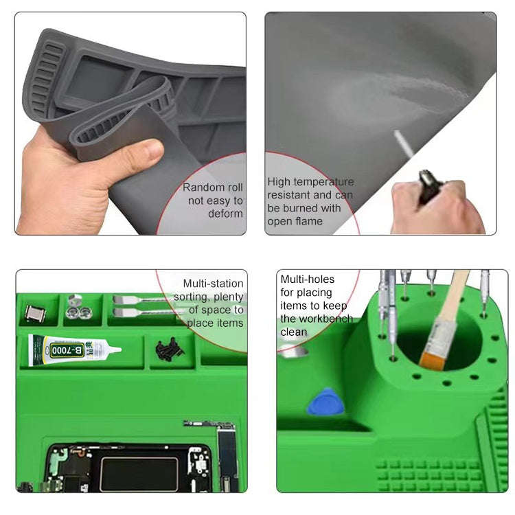 BEST S-190 High-temperature Resistant Silicone Pad Workbench Pad(Grey)