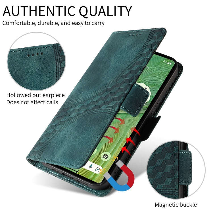 For OPPO A11 / X A11 Embossed Rhombus Starry Leather Phone Case(Green)