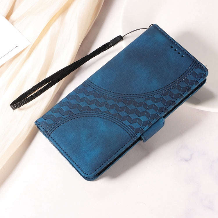 For OPPO A11 / X A11 Embossed Rhombus Starry Leather Phone Case(Blue)