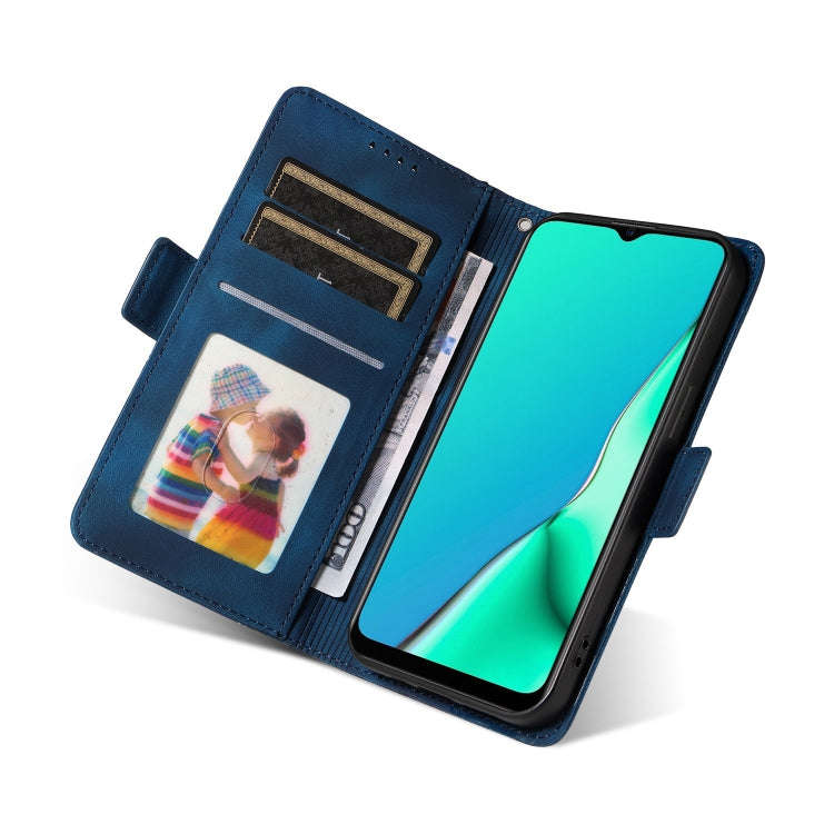 For OPPO A11 / X A11 Embossed Rhombus Starry Leather Phone Case(Blue)