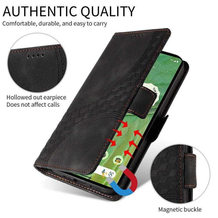 For OPPO A11 / X A11 Embossed Rhombus Starry Leather Phone Case(Black)
