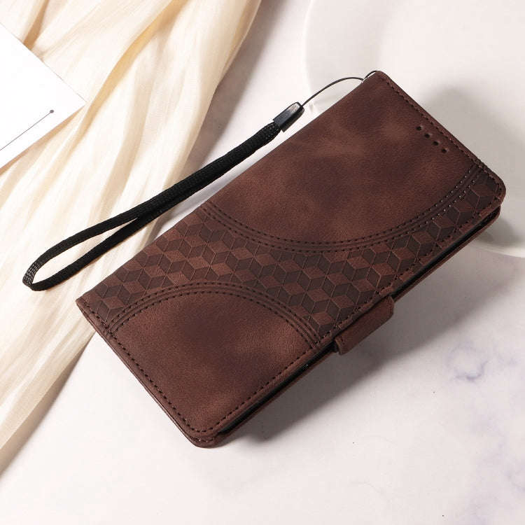 For OPPO A11 / X A11 Embossed Rhombus Starry Leather Phone Case(Brown)