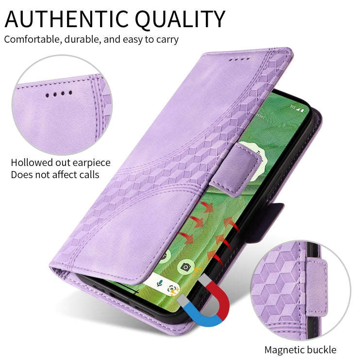 For OPPO A11 / X A11 Embossed Rhombus Starry Leather Phone Case(Purple)