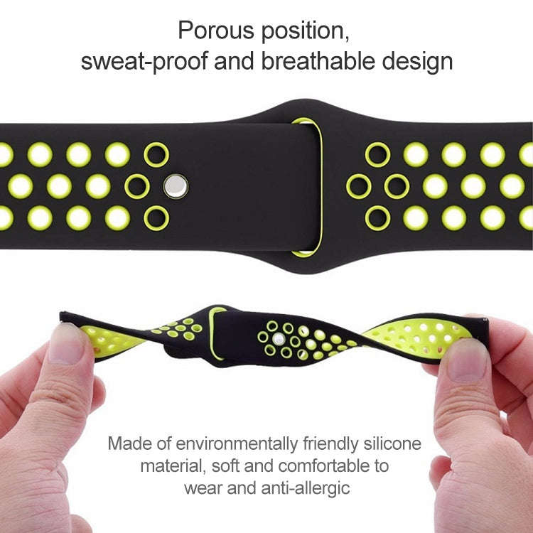 For Samsung Gear S4 Active 22mm Two-color Silicone Watch Band(Black Yellow)