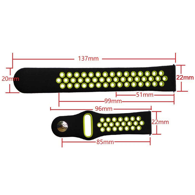 For Samsung Gear S4 Active 22mm Two-color Silicone Watch Band(Red Black)