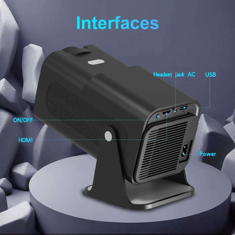 Y6S 4K Android 12.0 Portable Home HD Mini WiFi Projector(UK Plug)