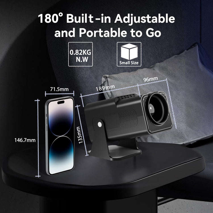 Y6S 4K Android 12.0 Portable Home HD Mini WiFi Projector(US Plug)