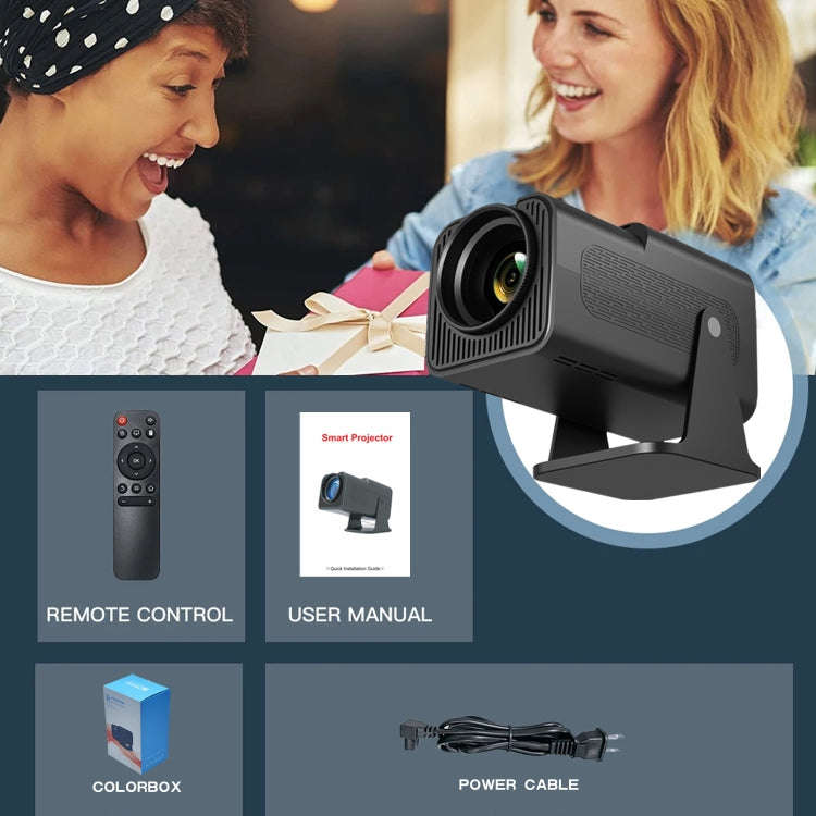 Y6S 4K Android 12.0 Portable Home HD Mini WiFi Projector(UK Plug)