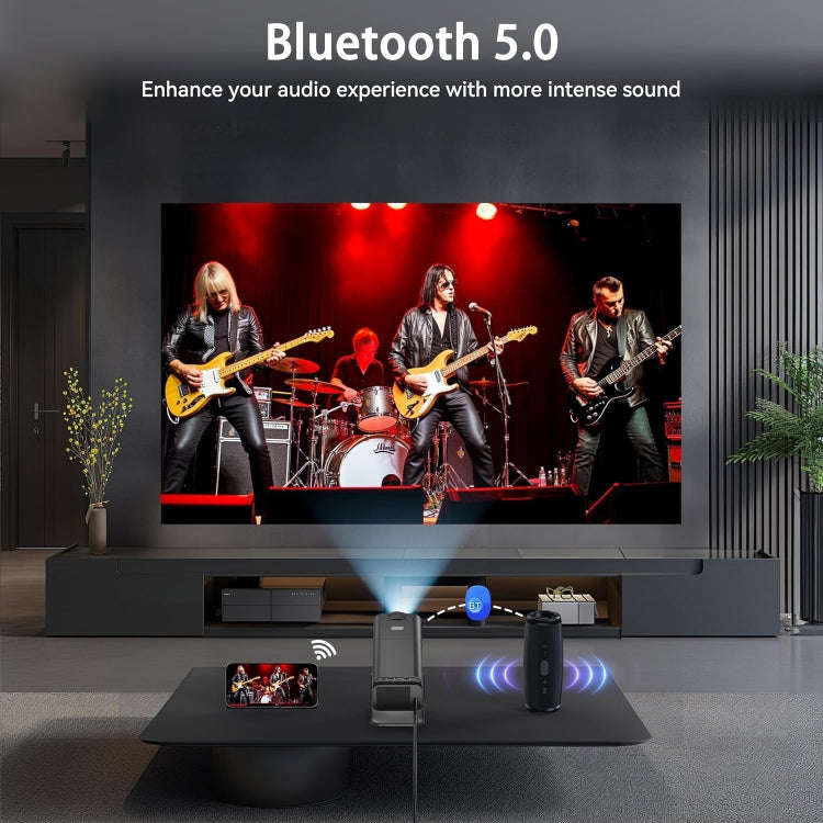 Y6S 4K Android 12.0 Portable Home HD Mini WiFi Projector(US Plug)
