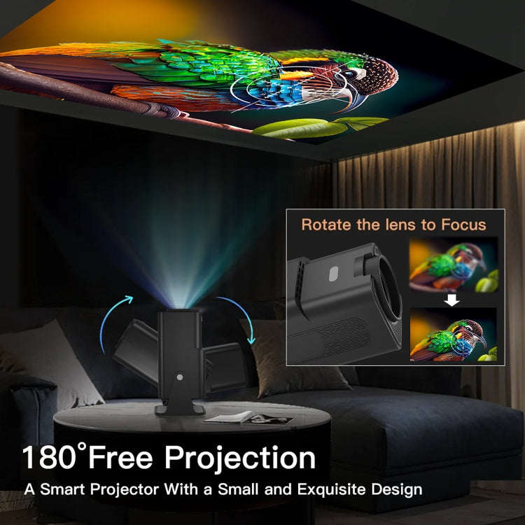 Y6S 4K Android 12.0 Portable Home HD Mini WiFi Projector(UK Plug)