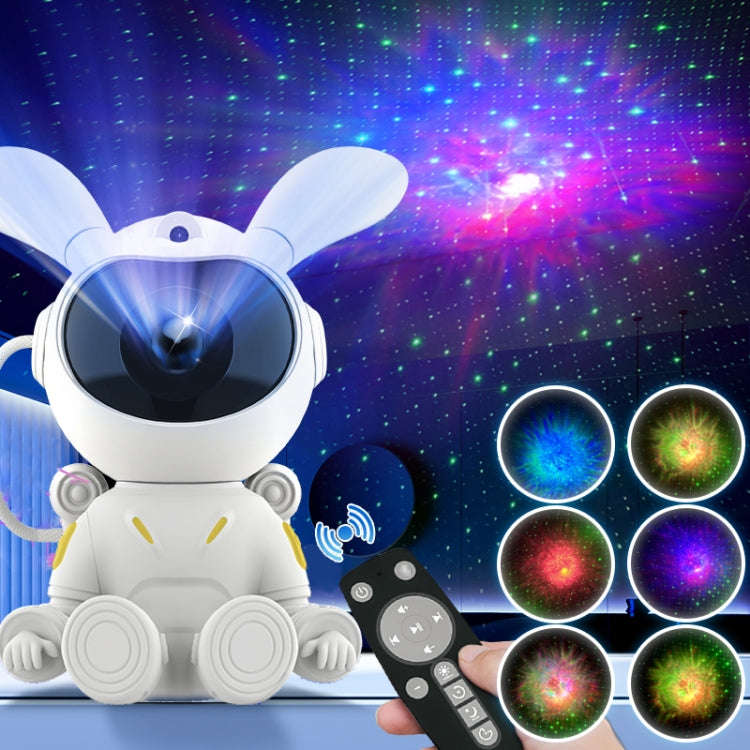 G002 Space Rabbit Starry Sky Projection Lamp Bedroom Laser Atmosphere Light(White)