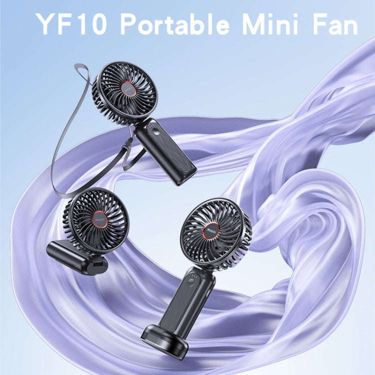 Yesido YF10 Foldable Silent Handheld USB Charging Fan(Black)