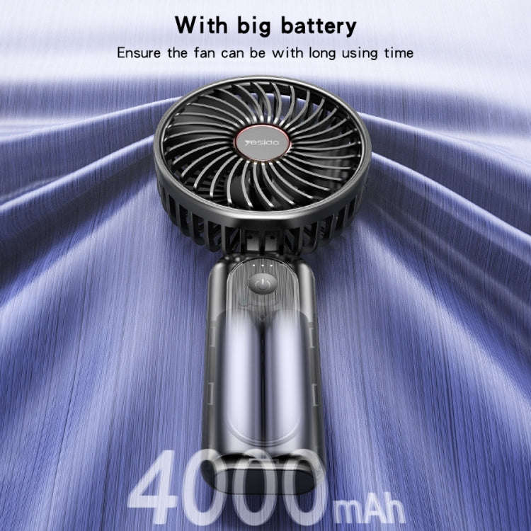 Yesido YF10 Foldable Silent Handheld USB Charging Fan(Black)