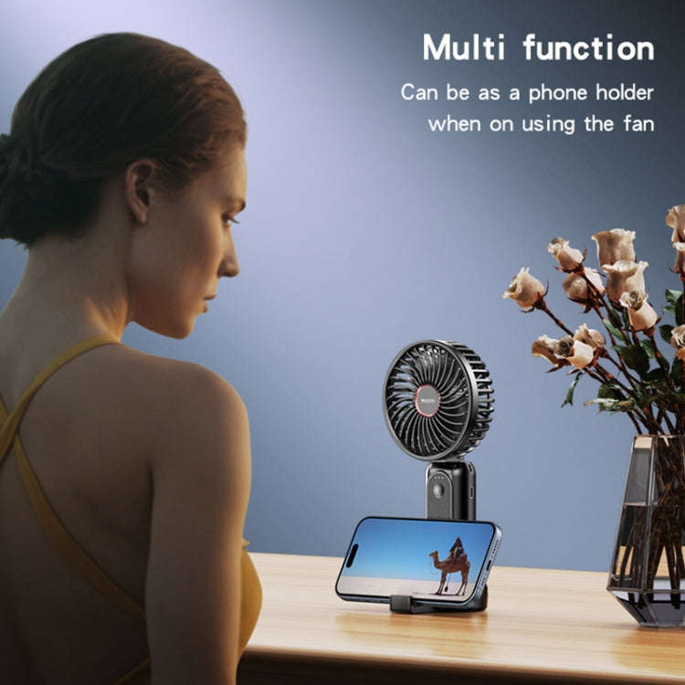 Yesido YF10 Foldable Silent Handheld USB Charging Fan(Black)
