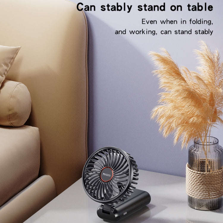 Yesido YF10 Foldable Silent Handheld USB Charging Fan(Black)