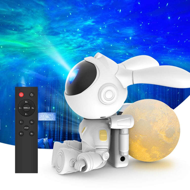G003 Moon Rabbit Starry Sky Projection Lamp Bedroom Laser Atmosphere Light(White)