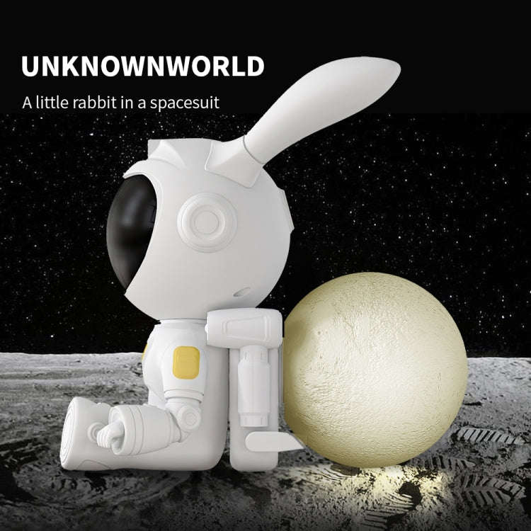 G003 Moon Rabbit Starry Sky Projection Lamp Bedroom Laser Atmosphere Light(White)