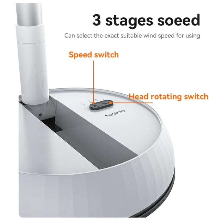 Yesido YF11 Foldable Telescopic Floor Fan(White)