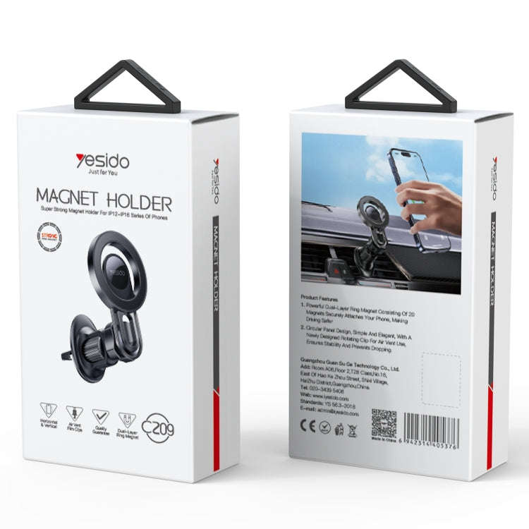 Yesido C209 MagSafe Magnetic Air Vent Car Holder(Black)