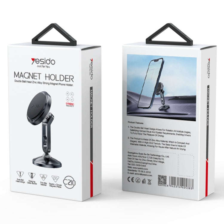 Yesido C210 Double Ball Magnetic Car Holder(Black)