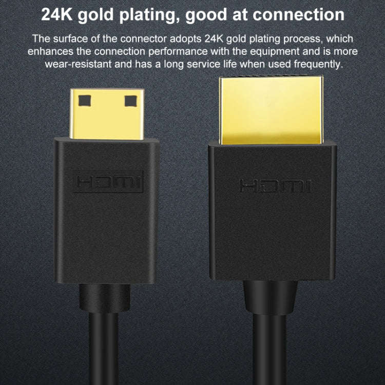 HDMI to Mini HDMI 4K UHD 18Gbps Video Connection Cable, Length:0.3m(Black)
