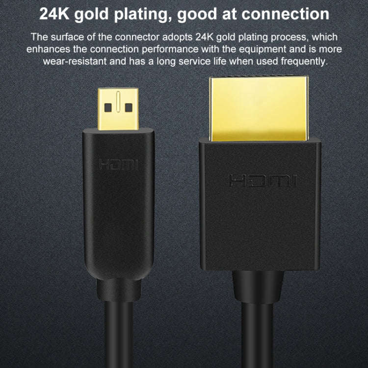 HDMI to Micro HDMI 4K UHD 18Gbps Video Connection Cable, Length:0.3m(Black)