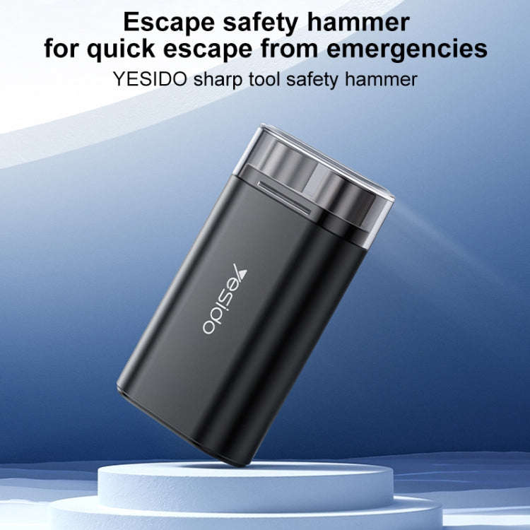 Yesido C248 Multifunctional Seat Belt Cutting Emergency Vehicle Safety Hammer(Black)