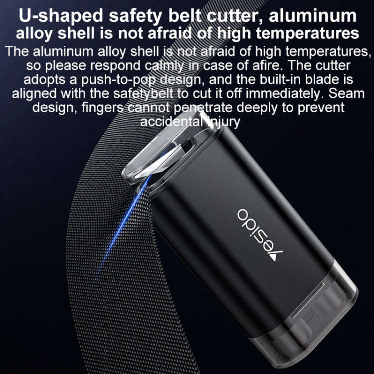 Yesido C248 Multifunctional Seat Belt Cutting Emergency Vehicle Safety Hammer(Black)