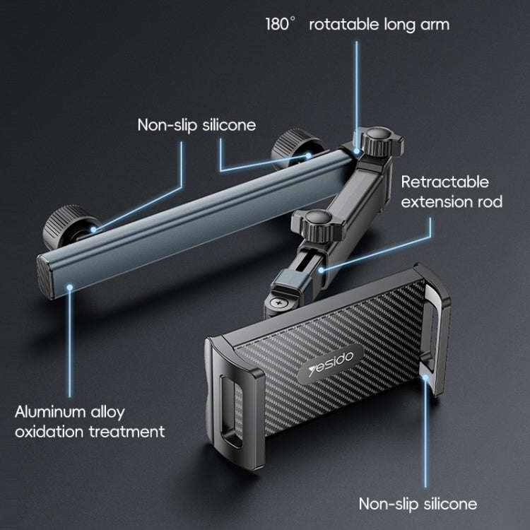 Yesido C294 Telescopic Car Backrest Folding Holder(Black)