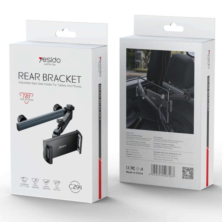 Yesido C294 Telescopic Car Backrest Folding Holder(Black)