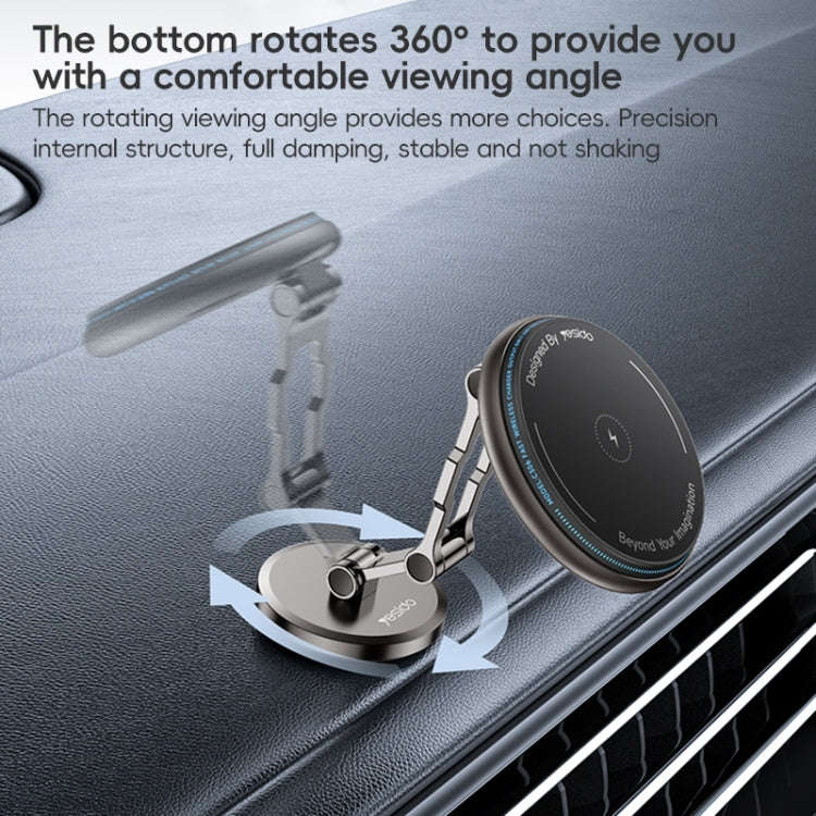 Yesido C306 15W Car Magnetic Wireless Charging Holder(Black)