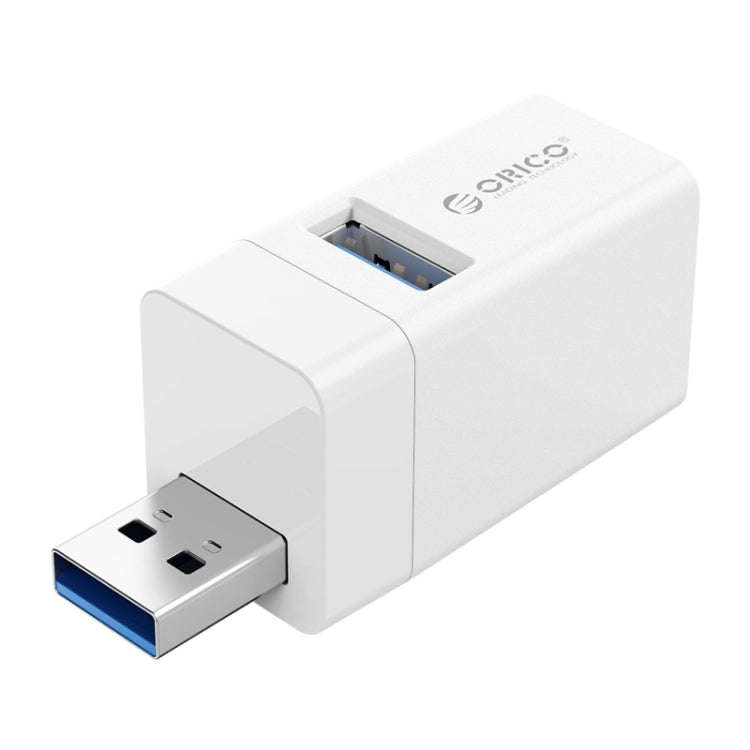 ORICO MINI-U32 3 in 1 USB Interface ABS Plastic Mini HUB Adapter(White)