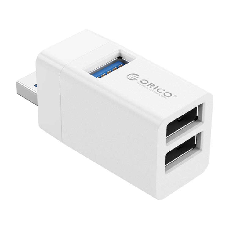 ORICO MINI-U32 3 in 1 USB Interface ABS Plastic Mini HUB Adapter(White)