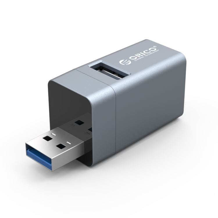 ORICO MINI-U32L 3 in 1 USB Aluminum Alloy Mini HUB Adapter(Gray)