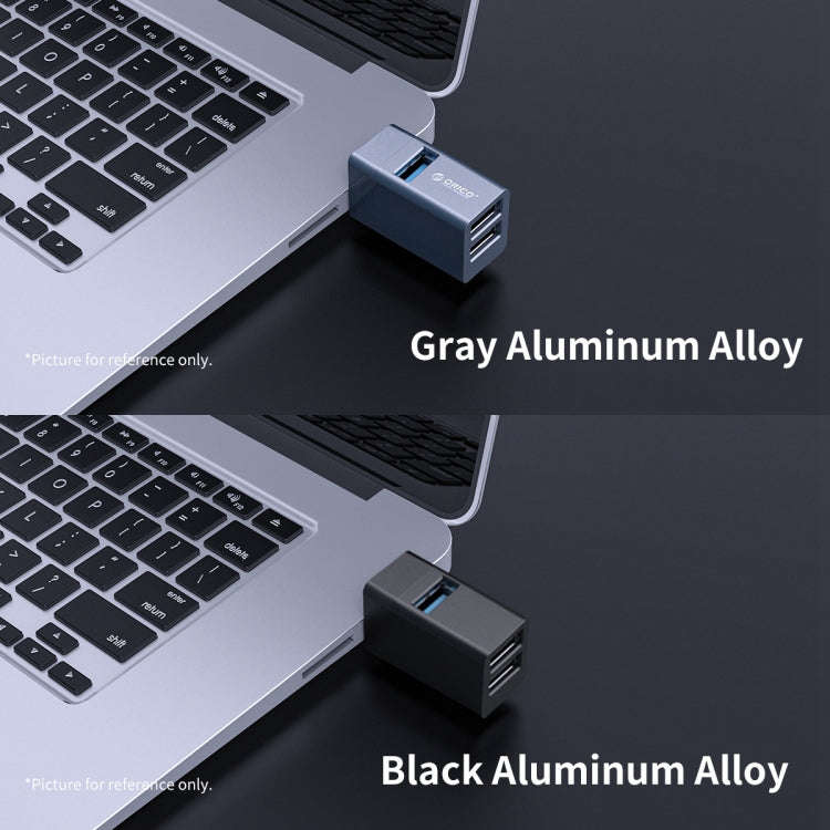 ORICO MINI-U32L 3 in 1 USB Aluminum Alloy Mini HUB Adapter(Gray)