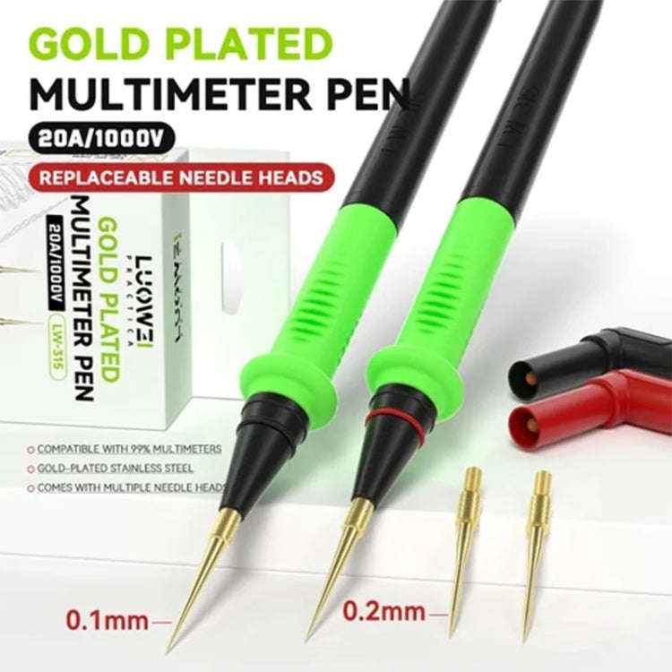 Luowei LW-315 1000V / 20A Soft Silicone Universal Multimeter Test Lead for Digital Multimeter