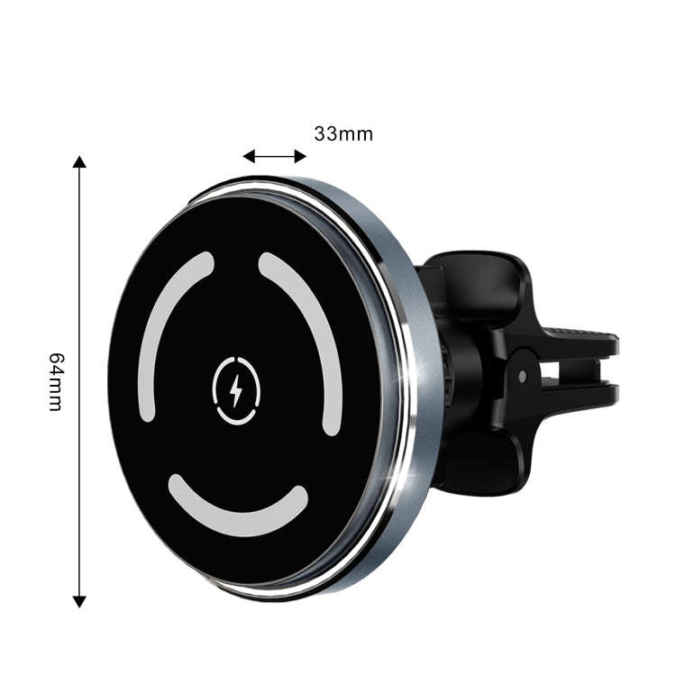 M68 15W Magnetic Wireless Charging Car Holder(Dark Grey)